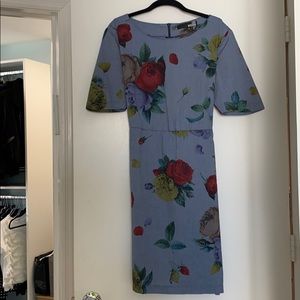 Love moschino floral printed chambray dress